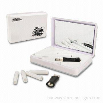 Ladies' Mini Electronic Cigarette Starter Kit, with Mirror, Pure White Case